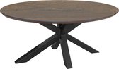 Ovalen tafel eikenhout - naturel - gedraaide spin-poot onderstel - extra dik