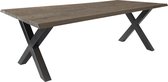 Ronde tafel facet - metalen onderstel - naturel