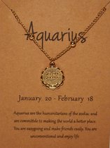 Aquarius/Waterman - Sterrenbeeld ketting - Zodiac signs - Astrologie/Astrology - Goud
