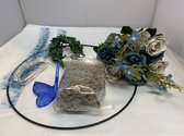 Workshop pakket deurkrans blauwe rozen