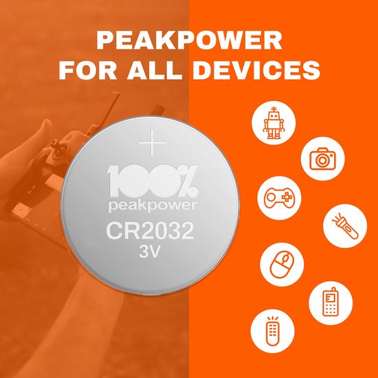 Lithium CR2032 - batterijen CR2032 - 3V knoopcel batterij - 20 stuks - 100% Peak Power - 100% Peak Power