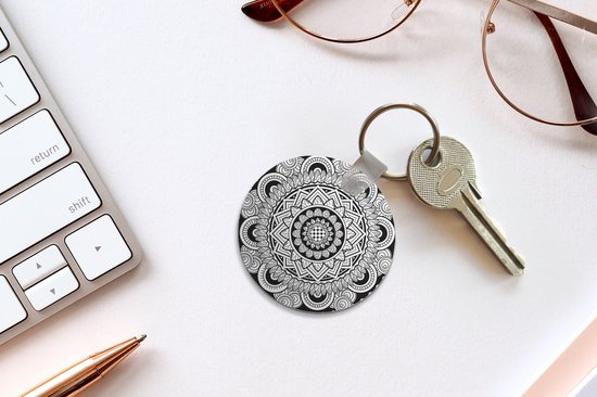 Porte-clés - Mandala gracieux - Plastique - Rond