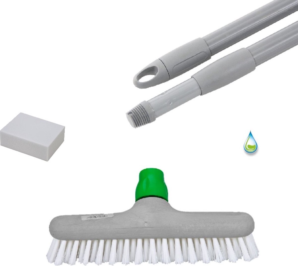 Goedkoopste luiwagen telescoop steel Nylon / schrobber met steel Nylon 26cm/Schrobborstel harde haren met telescoopsteel