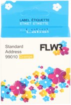 FLWR - Labels / Dymo 99010 / oranje / Geschikt voor Dymo
