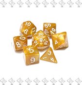 EPIN | Set van 7 Stuks | Polydice | Polyhedral | Dobbelstenen | Dungeons And Dragons | GEEL