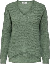 Jacqueline de Yong Trui Jdynew Megan L/s Pullover Knt Noos 15208245 Basil/w.black P Dames Maat - S