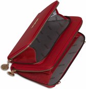 Armine - Handtas - Rood- Horizontaal - Portemonnee tas - Schoudertas - Dubbele rits - Damestas - Telefoontas - Crossbody tas