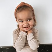 Brede diadeem met knoop  - brown terry | Bruin | Meisje