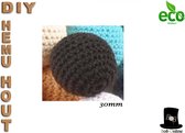 Bob Online ™ – 6 Stuks – Zwart - 30mm Ronde Gehaakte Houten Kralen met ca. 7mm Gaatje - Houten Gehaakte Kralen - Rijgkralen - Kralen Rijgen - Hobby Gehaakte Kralen - DIY Houten Gehaakte Kralen – 30mm Round Hemu Wood Crochet Beads –Black Crochet Beads