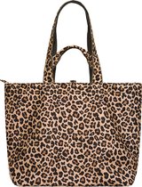 Canvas shopper met luipaardprint