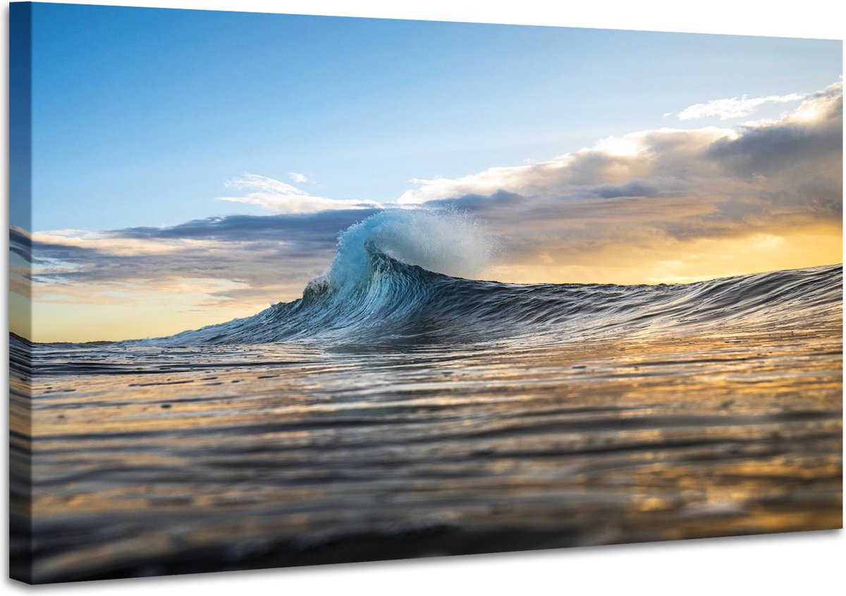 karo-art Schilderij - Prachtige Surf Golf, 2 maten, premium print Multikleur