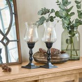 LOBERON Windlicht set van 2 Monteria zwart/helder