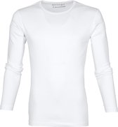 Garage 303 - Semi Bodyfit T-shirt ronde hals lange mouw wit XL 100% katoen 1x1 rib