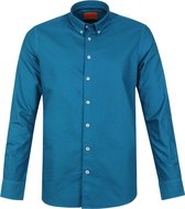 Suitable - Overhemd BD Oxford Petrol - M - Heren - Slim-fit