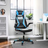 Gaming chair, bureaustoel met voetsteun, bureaustoel met hoofdsteun en lendenkussen, in hoogte verstelbaar, ergonomisch, 90-135° kantelhoek, tot 150 kg draagvermogen, zwart-rood OB