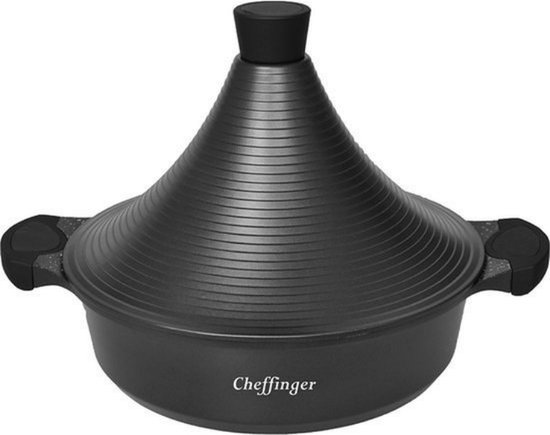 Cheffinger Tajine - Ø 28 cm - Aluminium - Inductie - Keramisch - tajine inductie - Zwart