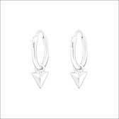 Aramat jewels ® - Kinder oorringetjes driehoek 3d 12x1,2mm 925 zilver