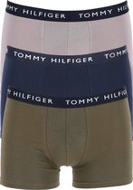 Tommy Hilfiger trunks (3-pack) heren boxers normale lengte - lichtgrijs - groen en blauw -  Maat: M