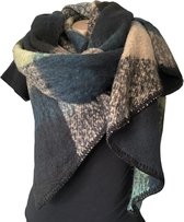 Sjaal - Dikke Kwaliteit - Geblokt - Groen - 220 x 50 cm (96963#)