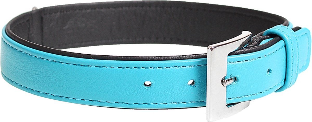 Duvoplus - Halsband Voor Dieren - Hond - Popular Leder Halsband 37-43cm/19mm Blauw - 1st