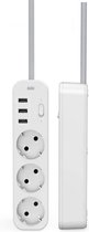 Durata DR2035B Power Socket with 3 USB-Port 3.4A  Stekkerdoos Snellader Antistatisch