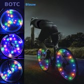 BOTC Wielverlichting fiets - Spaakverlichting LED - Lichtsnoer Fietswiel - 20 Leds - 220CM - Blauw