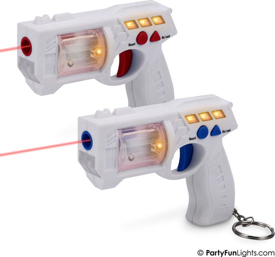 HappyFunToys - Deux porte- Porte-clés pistolet laser - Laser de classe 2 -  Lasergun -... | bol.com