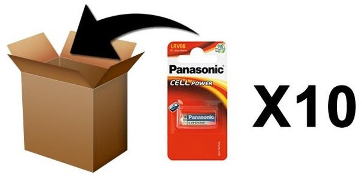 PANASONIC Batterijen - Micro Alkaline - LRV08 X 1 - Box 10 pces