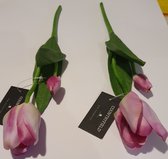 Tulp - Tulpen - Kunstbloem - Kunstbloemen - Lila - Set 2 stuks - 34 cm - Topkwaliteit