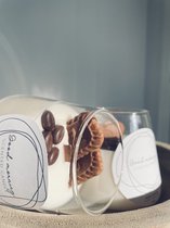 Tipo Design - Kaarsen - Heerlijk aantrekkelijk warme geur van koffie en vanille en lekker hint van kaneel voor in jouw interieur of cadeau - good morning koffie geurkaars met houte