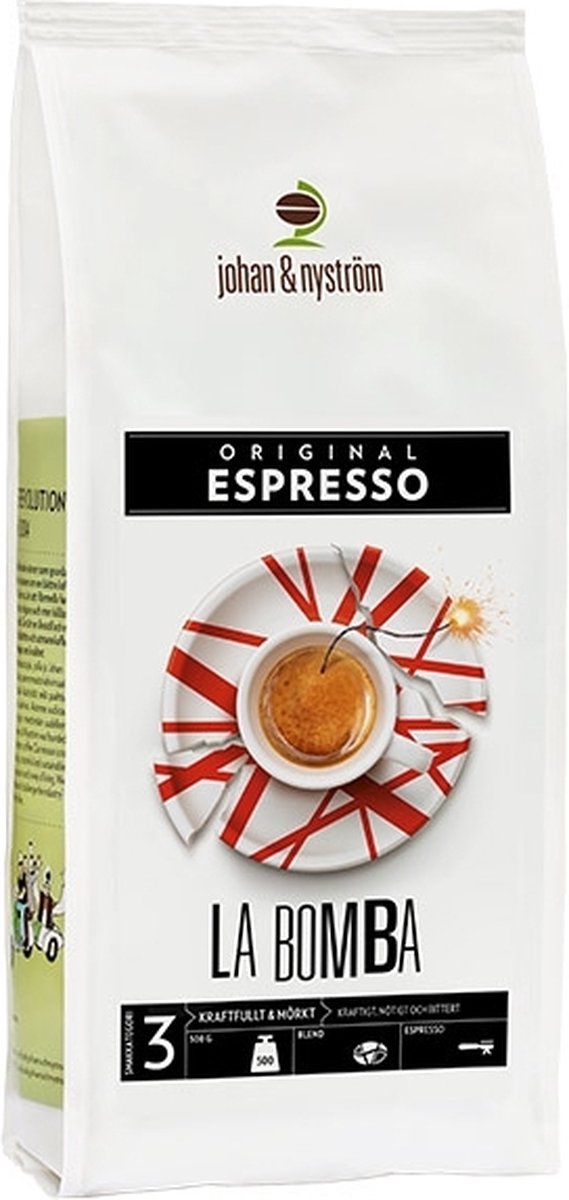 Johan & Nyström - Espresso La Bomba - 500gr - whole beans (Traditional Napoli Style Italian Espresso Blend - 40% Robusta 60% Arabica)