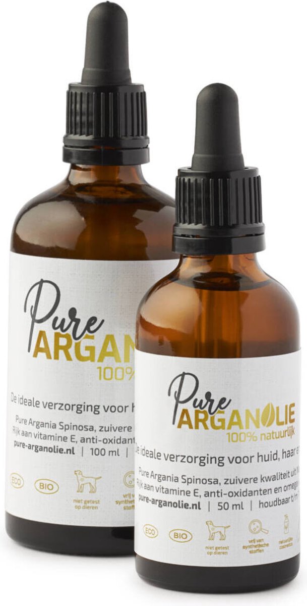 100% pure arganolie combinatie deal | 50 ml met rose extract + 100 ml naturel