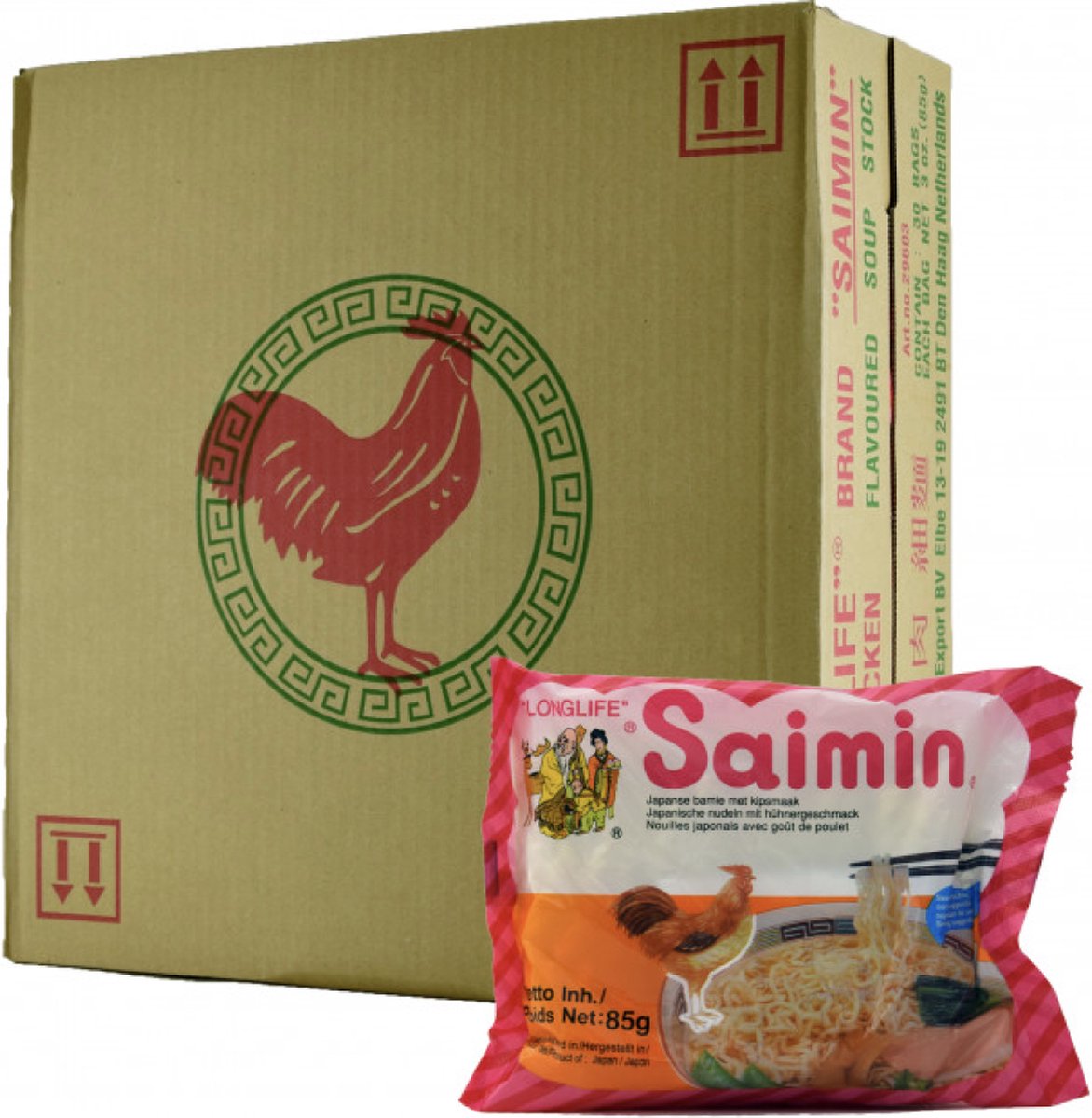 Long Life Saimin noodles - kip chicken instant noedels soep - 30 stuks x 85 gram