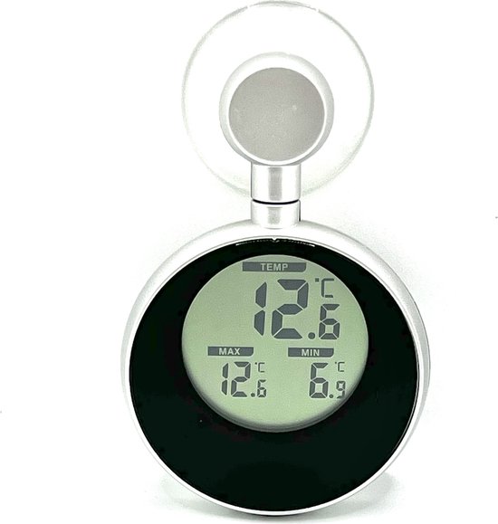 SPLEAFY Digitale Binnen en Buiten Raam Thermometer Op ZonneEnergie