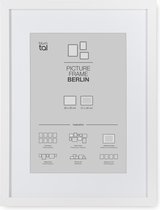 Blumtal Fotolijst Berlin - Hoogwaardige fotolijsten met passe-partout - 30 x 40 cm - Wit