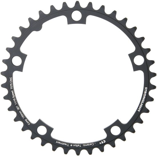 Plateau (chaîne) Stronglight Type 130 S - 5 Bras, Noir - Dentures 38/42