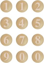 Sluitsticker Advent Leeftijd Sticker Cijfers 0 1 2 3 4 5 6 7 8 9 | Beige – Goud - Streep | Traktatiezakje | Envelop stickers | Cadeau - Gift - Cadeauzakje - Traktatie | Chique inpa