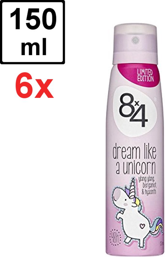 8x4 Deodorant Limited Edition Dream Like A Unicorn 150ml - 6 Pack  Voordeelverpakking -... | bol