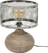 DePauwWonen - Massief houten bolle voet Tafellamp - E27 Fitting - Verweerd koper; Grijs; Wit - Tafellampen voor Binnen, Tafellamp LED, Woonkamer, Bureaulamp, Designlamp Industrieel