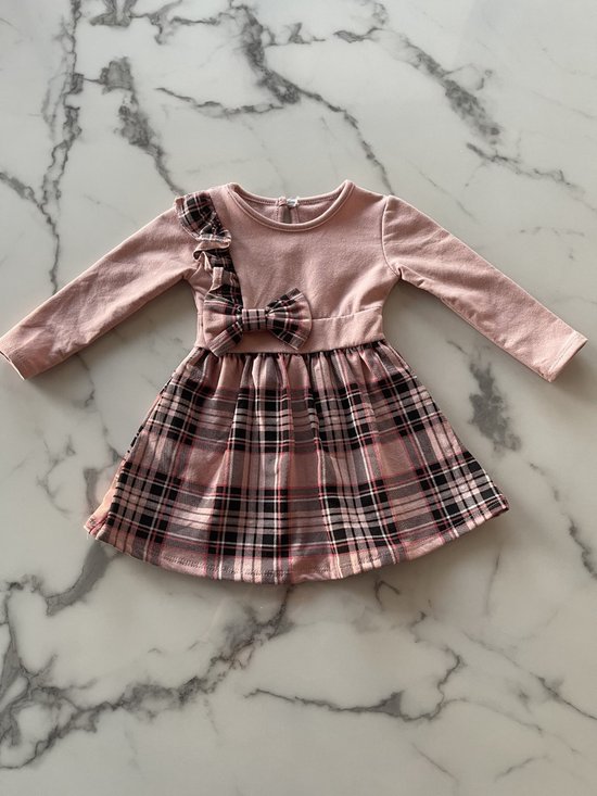 Baby meisjes jurkje roze geblokt | Jurken voor meisjes, verkrijgbaar in de maten  80... | bol.com