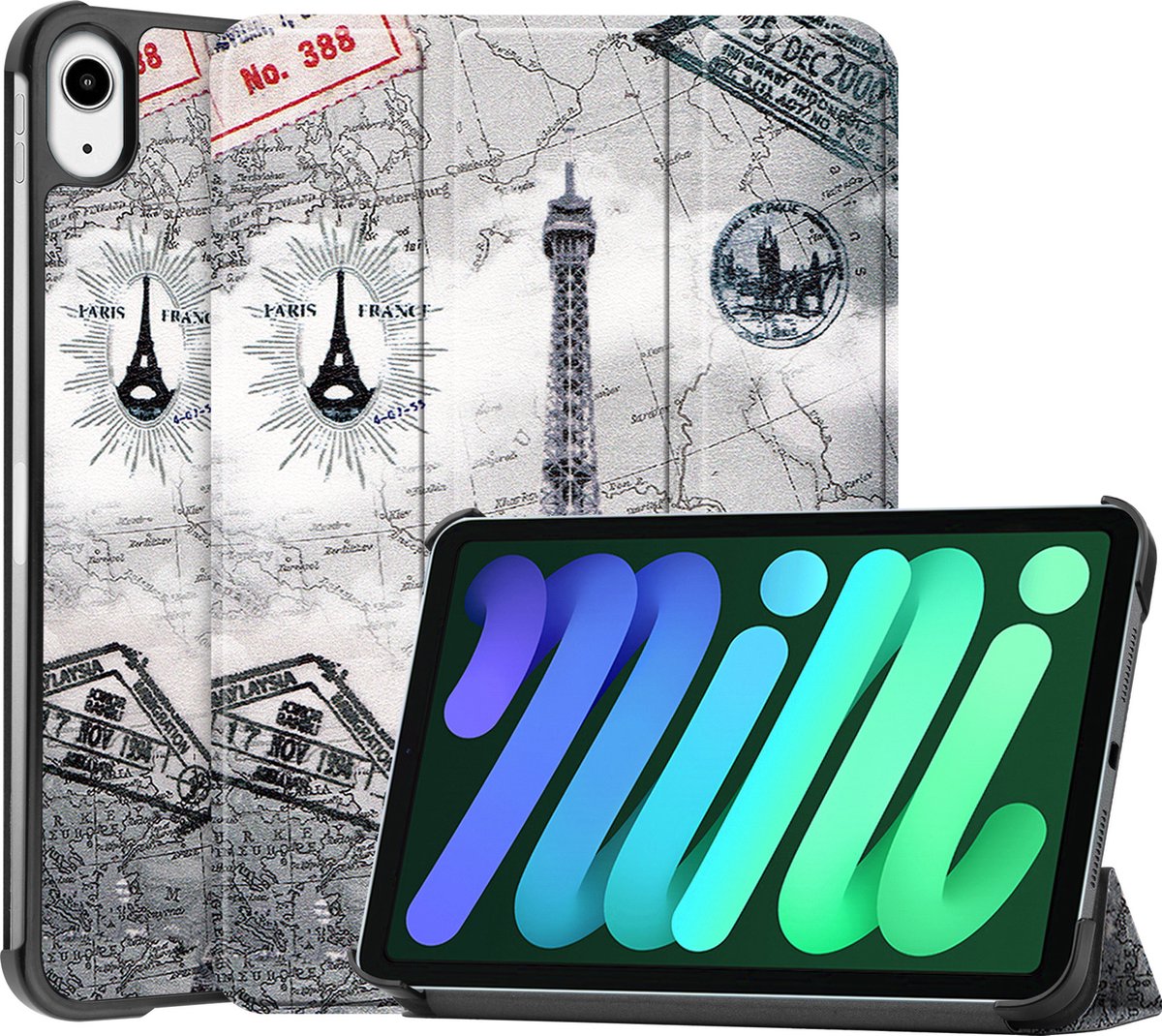 Hoesje Geschikt voor iPad Mini 6 Hoesje Case Hard Cover Hoes Book Case - Eiffeltoren