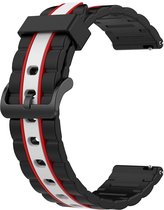 Strap-it Special Edtion sport bandje 22mm - geschikt voor Xiaomi Mi Watch / Xiaomi Watch S1 / S1 Pro / Watch 2 Pro - Active - OnePlus Watch - Polar Vantage M / M2 / Grit X - Pro - Amazfit GTR 47mm / GTR 2 / GTR 3 / GTR 4 - zwart/wit/rood