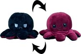 Octobaby Mood Octopus knuffel pluche Bordeaux rood - Zwart | Emotie knuffel | tiktok trend |