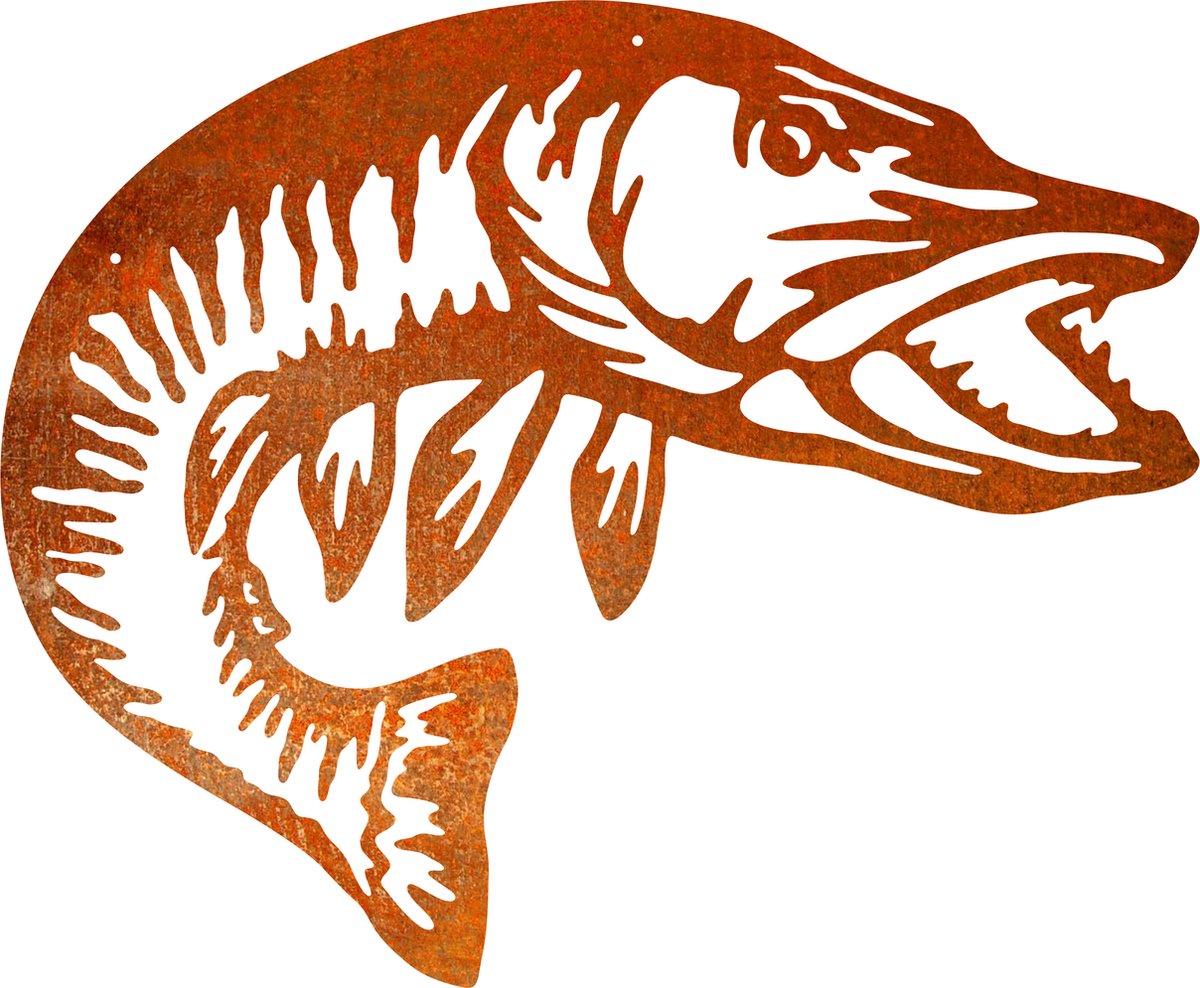 Ferdec - Snoek - Silhouet van cortenstaal - dierenbeeld - nr1