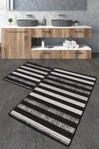 Nerge.be | Barcode - 60x100 - 50x60 cm | 2 Sets Badkamerkleden en Matten Sets | Badmatten voor Bad | Antislip Badkamermatten | Baddeken Absorberend | Badkamervloermat |