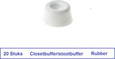 CLOSETBUFFER / STOOTBUFFER - 20 STUKS - WIT - RUBBER - 20 X 12 MM - WC BUFFER