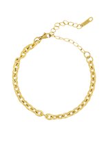 Marcez - Oval chain bracelet gold - Roestvrij staal