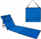 Ariko strandmat - rugleuning - kussen - ligbed - strandbed - blauw