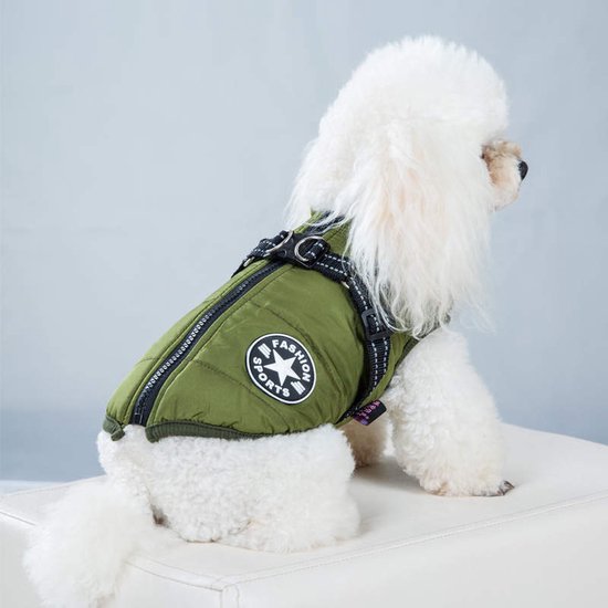 Dogs&Co Warme Hondenjas Army groen M voor kleine honden | bol.com