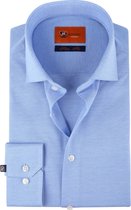 Suitable - Overhemd Knitted Piqué Lichtblauw - 41 - Heren - Slim-fit